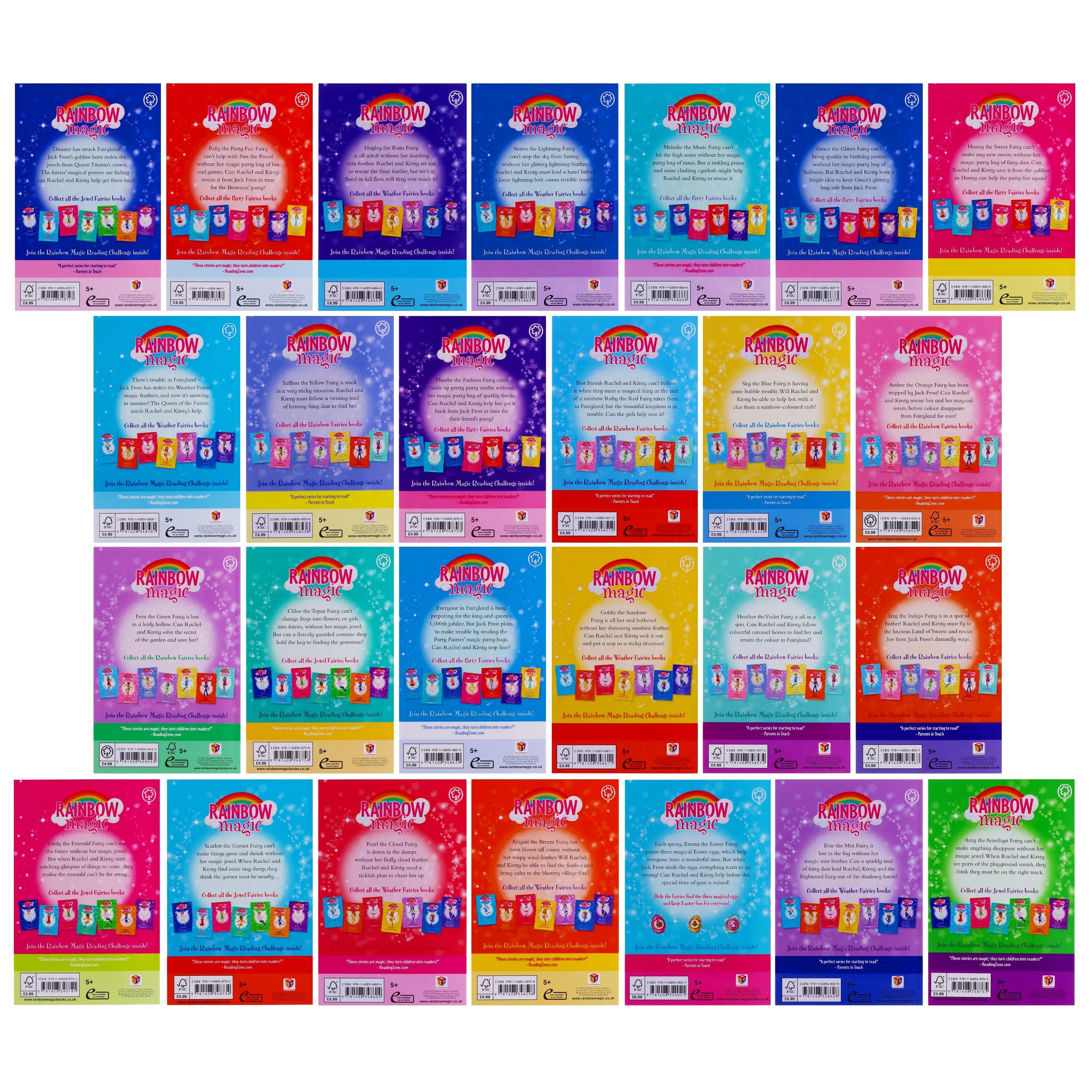 A Year of Rainbow Magic by Daisy Meadows 52 Books Boxed Set Collection - Ages 5-7 - Paperback