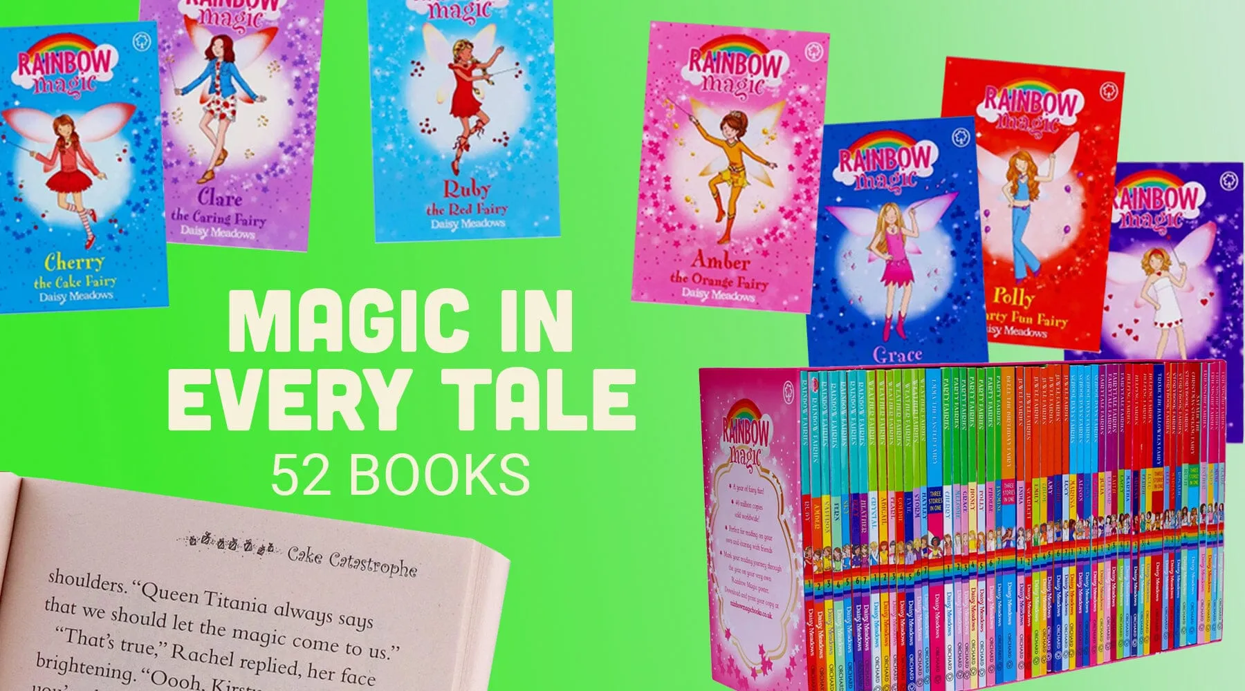 A Year of Rainbow Magic by Daisy Meadows 52 Books Boxed Set Collection - Ages 5-7 - Paperback