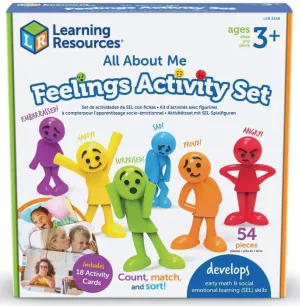 All About Me Feelings Activity Set: Count, Match and Sort (Includes 18 Activity Cards & 54 Pieces) - Ages 3  - Educational Toys