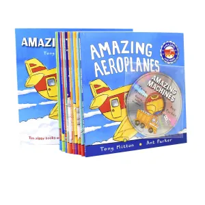 Amazing Machines 10 Books Box Set Collection With CD by Tony Mitton and Ant Parker- Ages 5  - Paperback/Audiobook