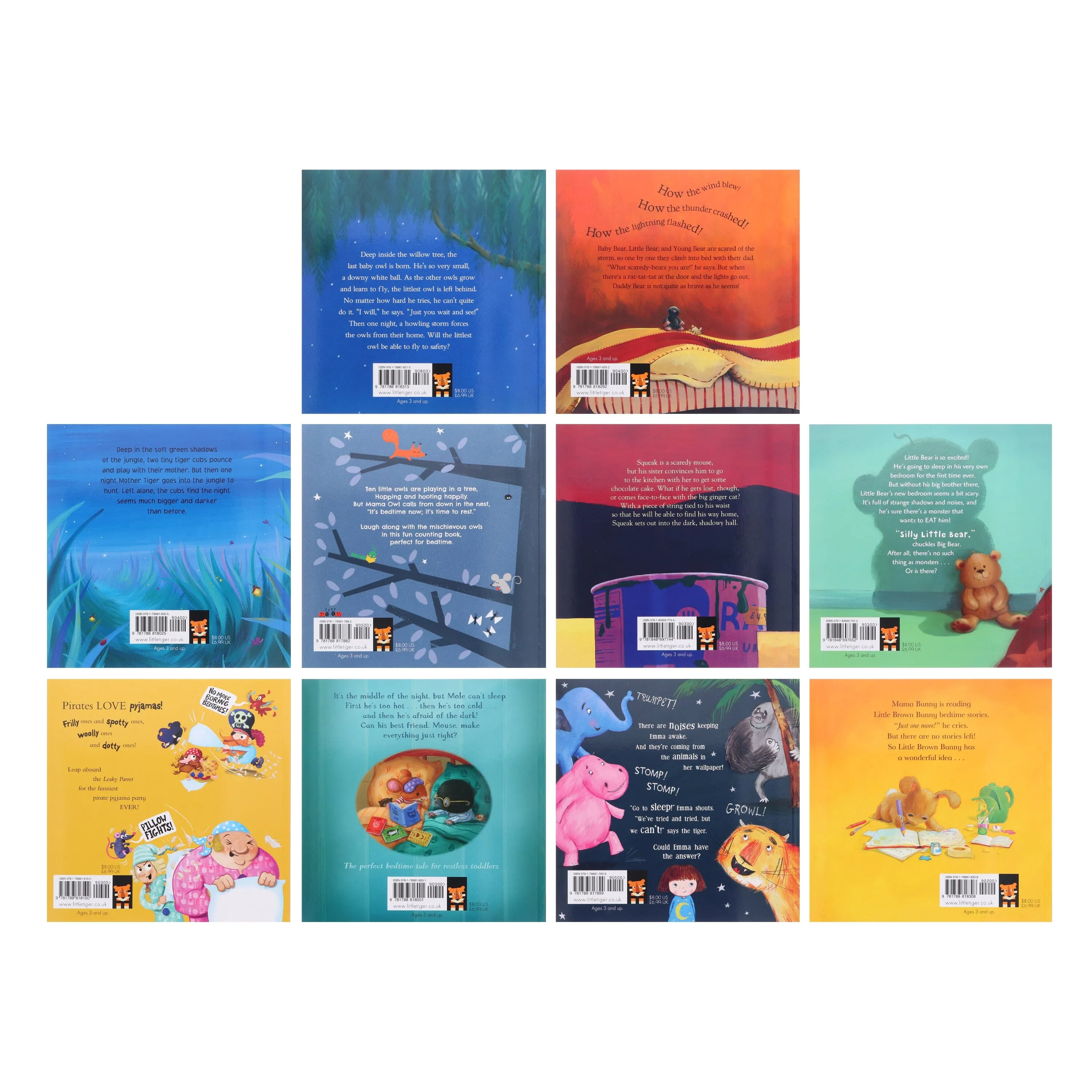 Bedtime Stories 10 Books Ziplock Bag Set By Little Tiger - Age 0-5 - Paperback