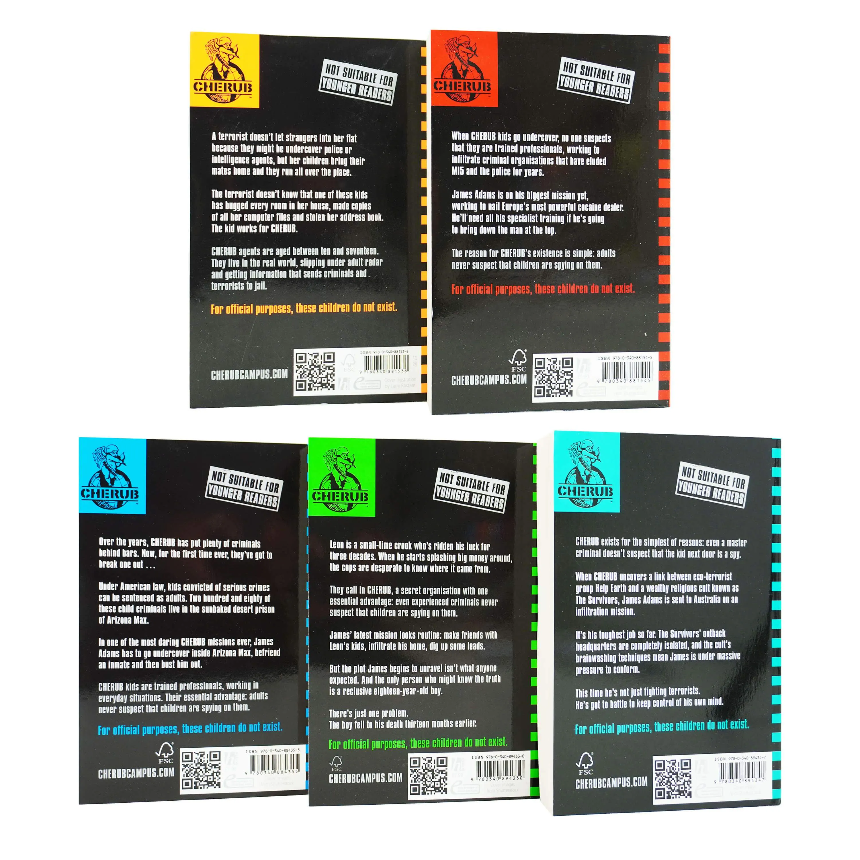 Cherub Series 1 Collection 5 Books Set (Books 1-5) By Robert Muchamore - Young Adult - Paperback