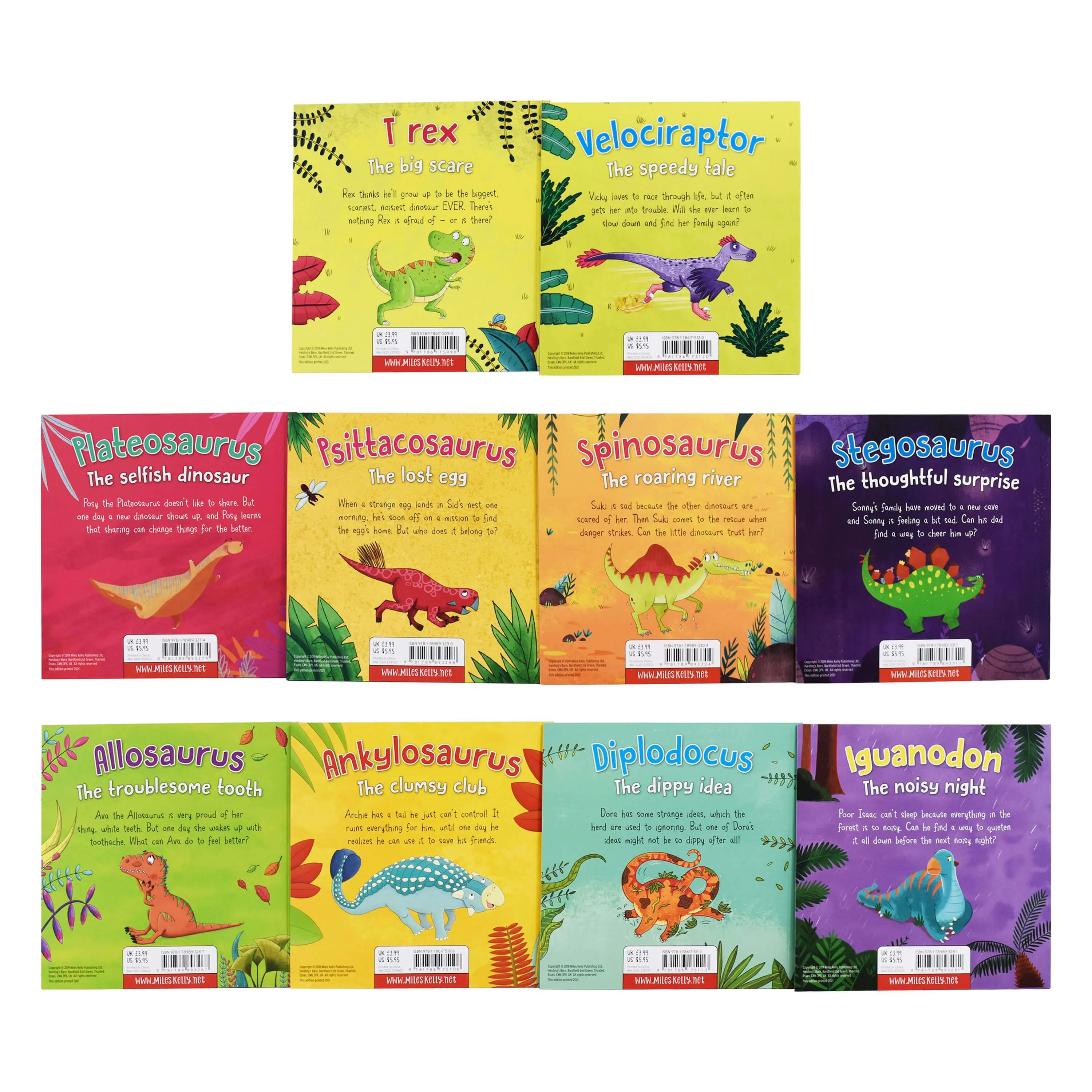 Dinosaur Adventure Stories 10 Books Collection Box Set by Miles Kelly - Ages 0-5 - Paperback