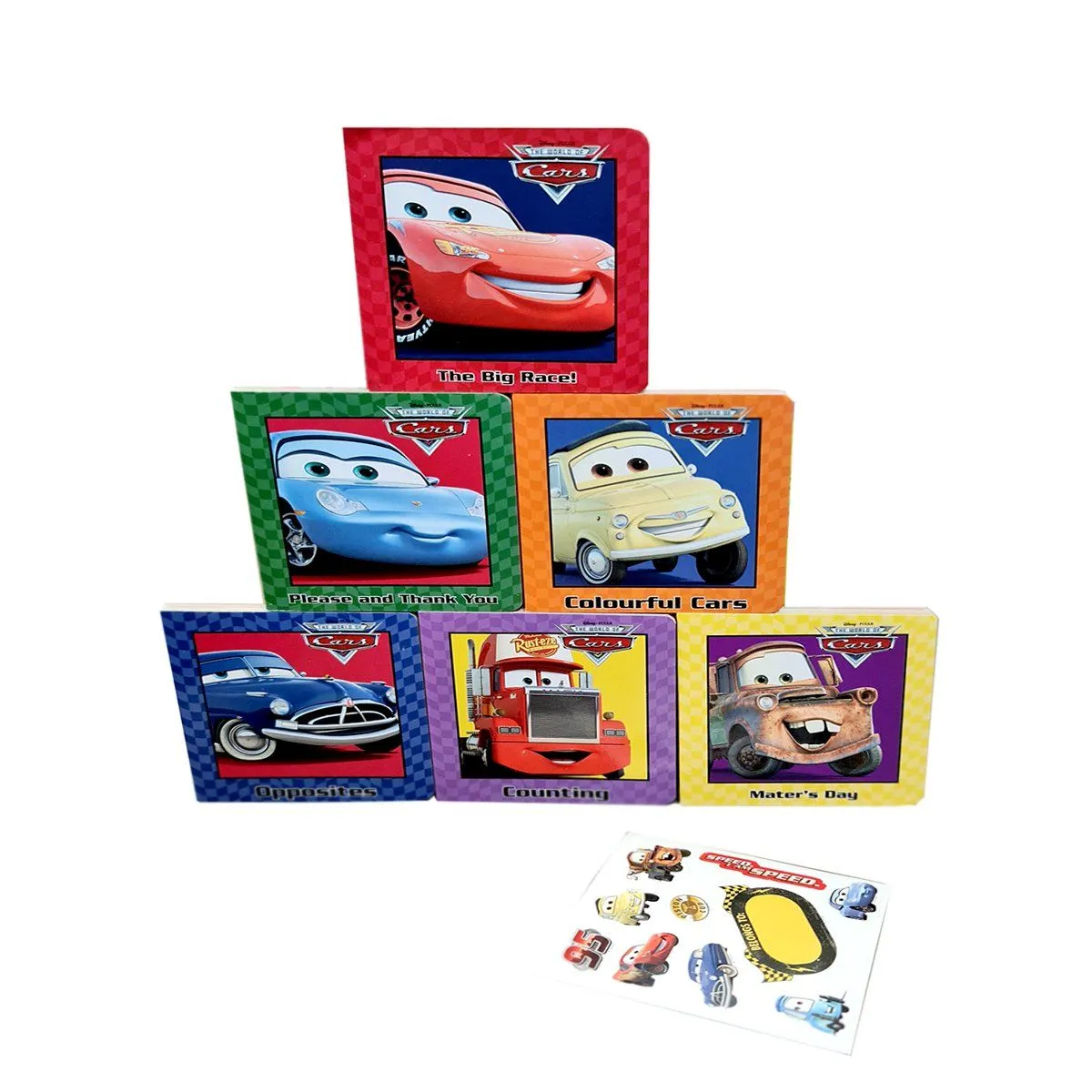 Disney World of Cars Little Library 6 Books Collection Set By Parragon - Ages 0-5 - Board books