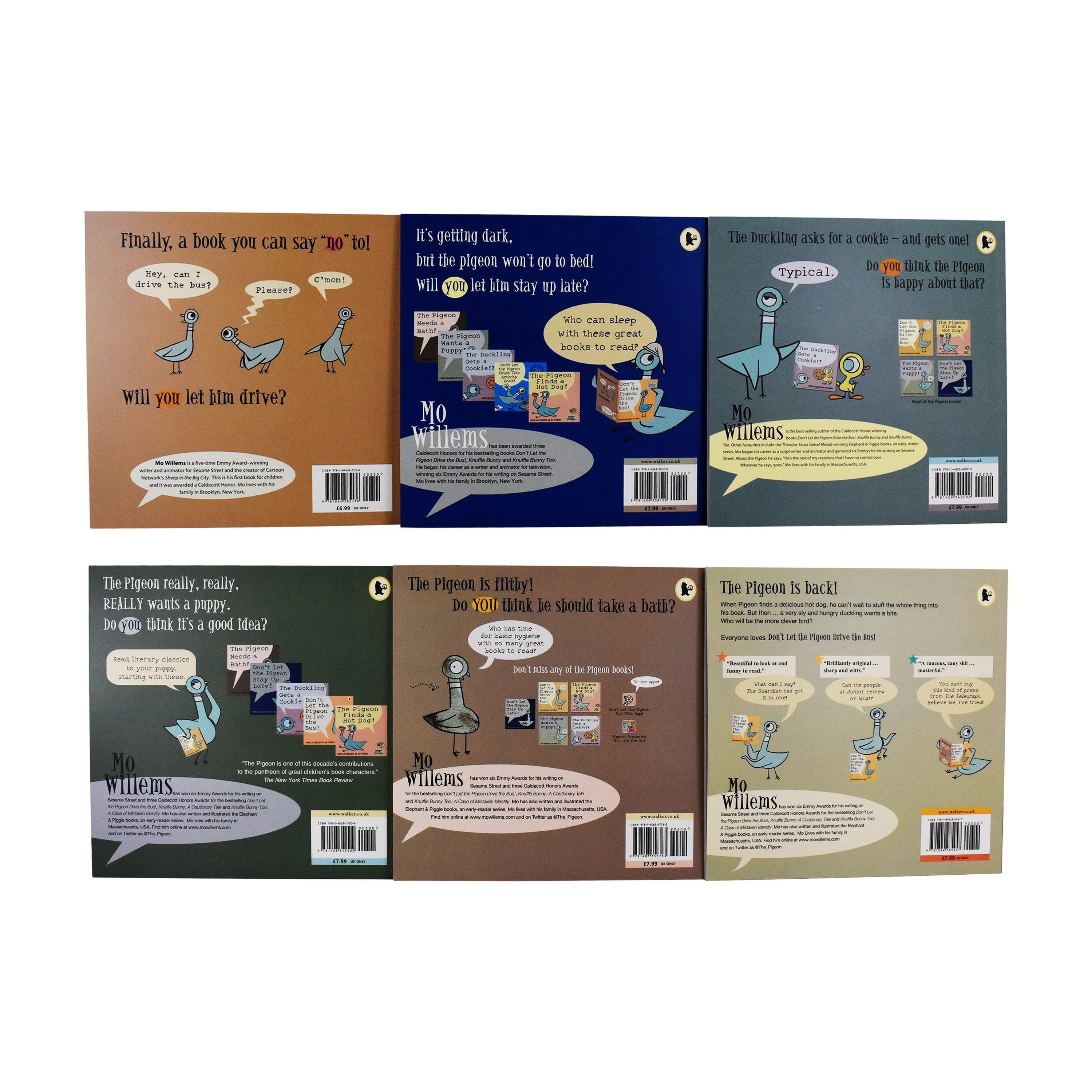 Don't Let the Pigeon Series 6 Books Collection Set By Mo Willems - Age 0-5 - Paperback