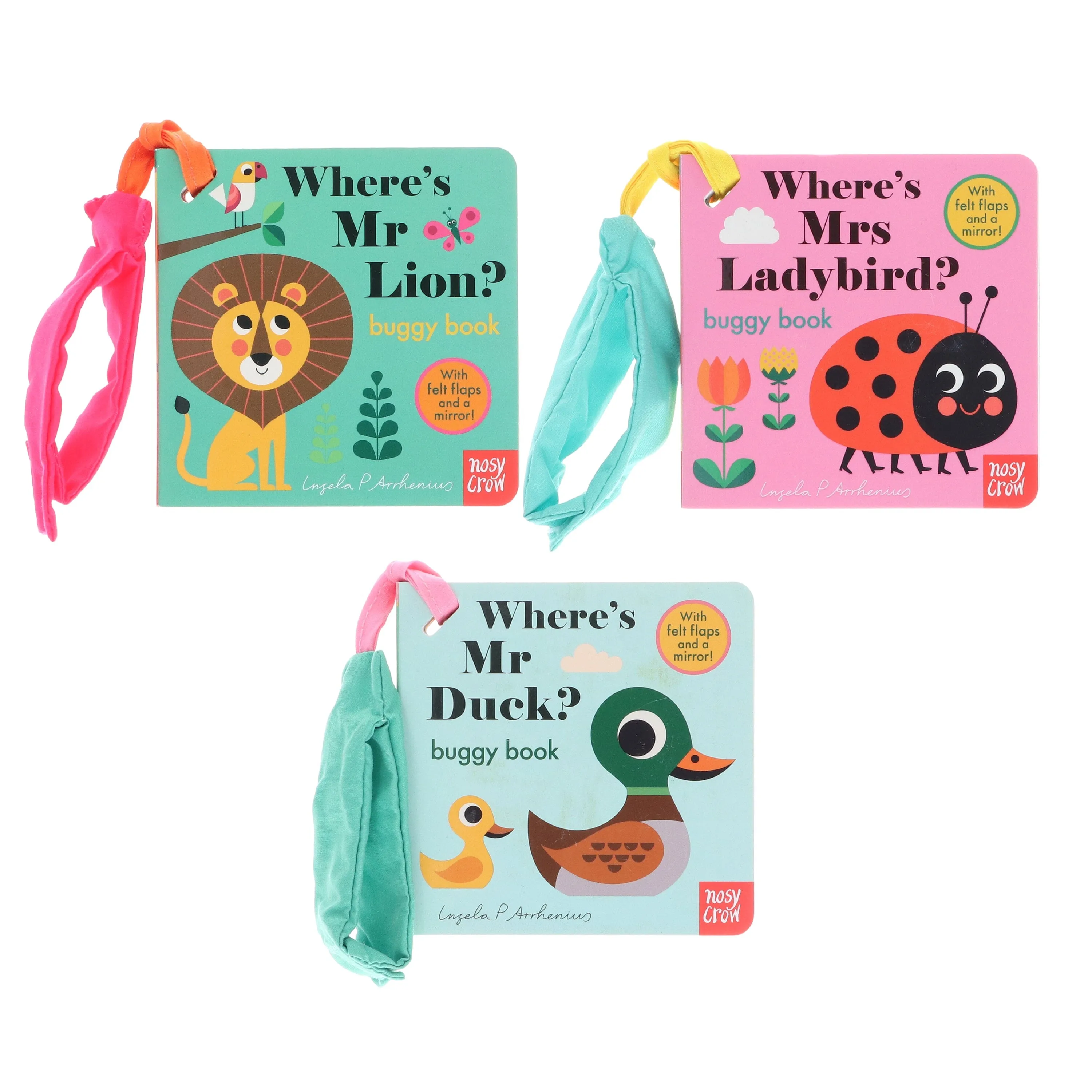 Felt Flaps and the Mirror 3 Books By Ingela P Arrhenius - Ages 0-5 - Board Books