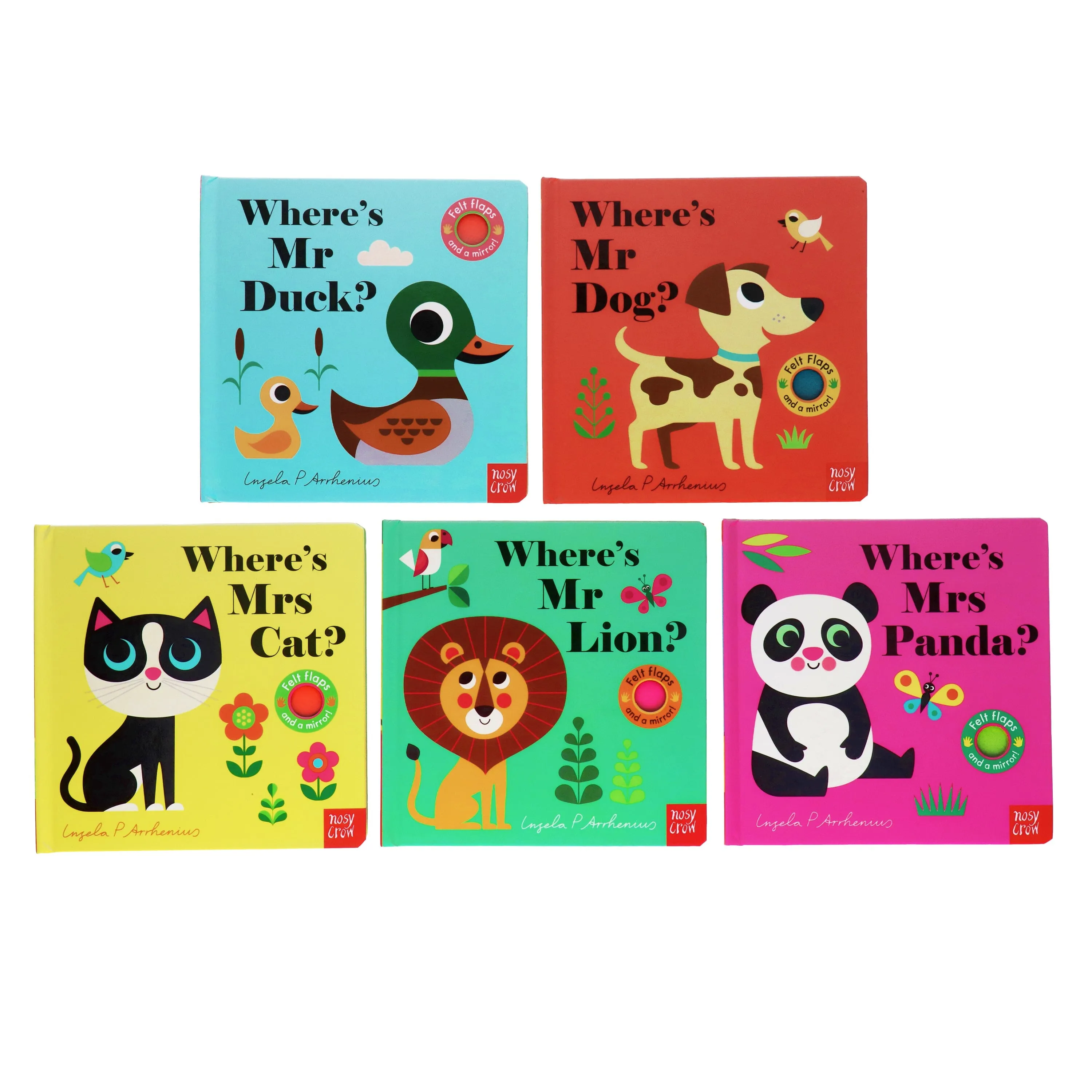 Felt Flaps and the Mirror 5 Books By Ingela P Arrhenius - Ages 0-5 - Board Books