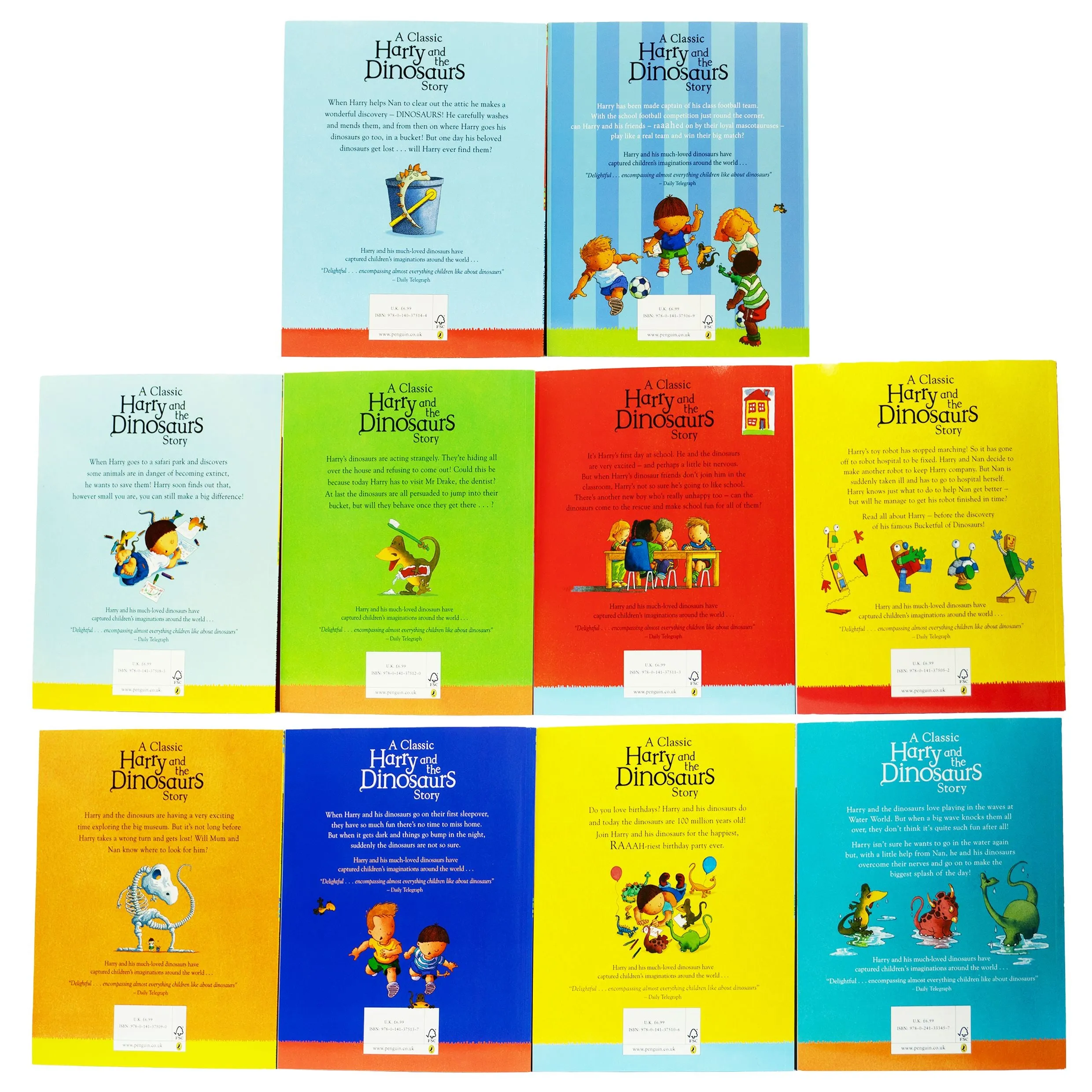 Harry and the Dinosaurs Series By Ian Whybrow: 10 Books Collection Set - Ages 2-7 - Paperback