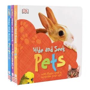 Hide and Seek 3 Books( Pets, Baby Animals & Puppies ) by DK - Ages 0-5 - Board Book