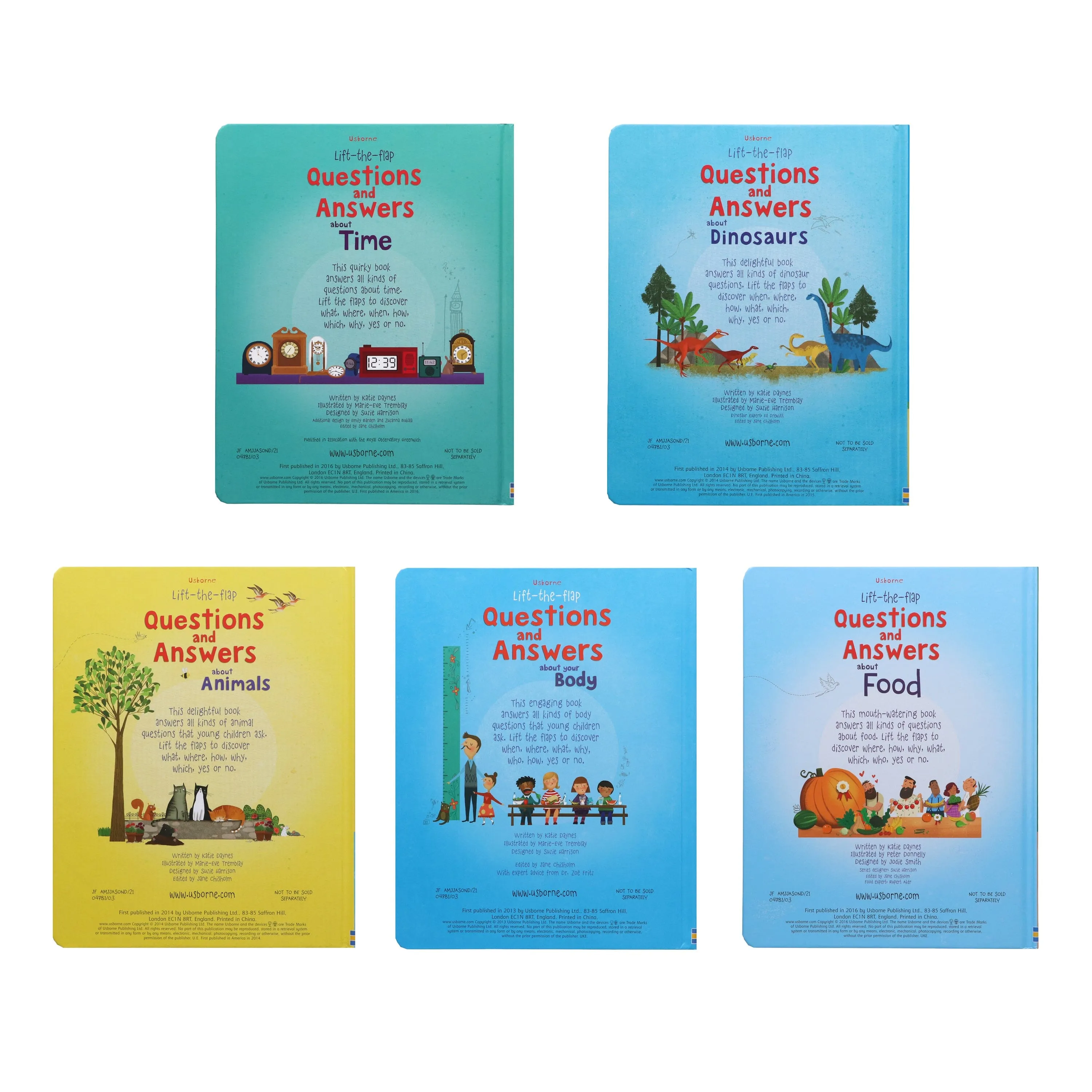 Lift-the-flap Questions and Answers by Katie Daynes 5 Books Box Set - Ages 0-5 - Hardback
