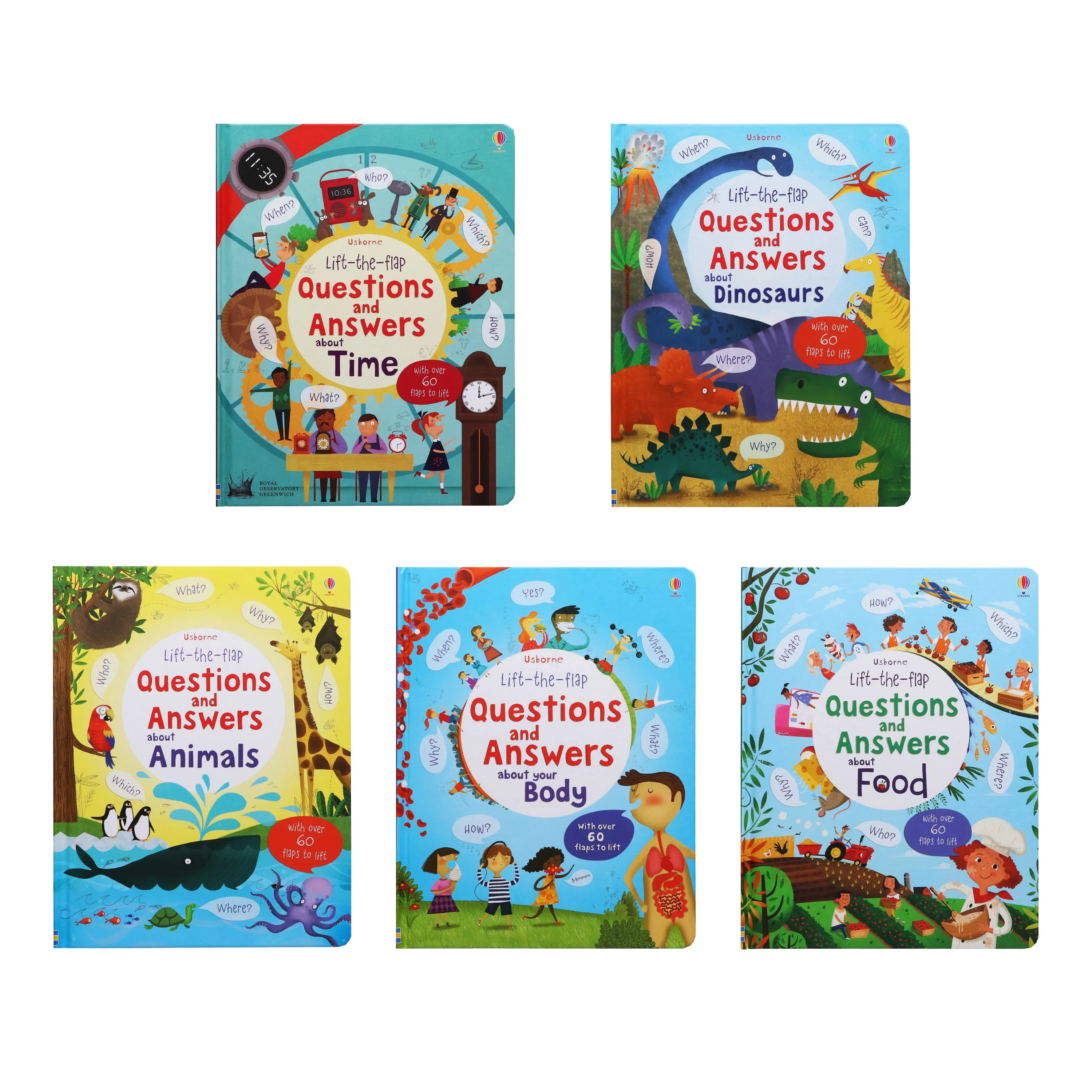 Lift-the-flap Questions and Answers by Katie Daynes 5 Books Box Set - Ages 0-5 - Hardback