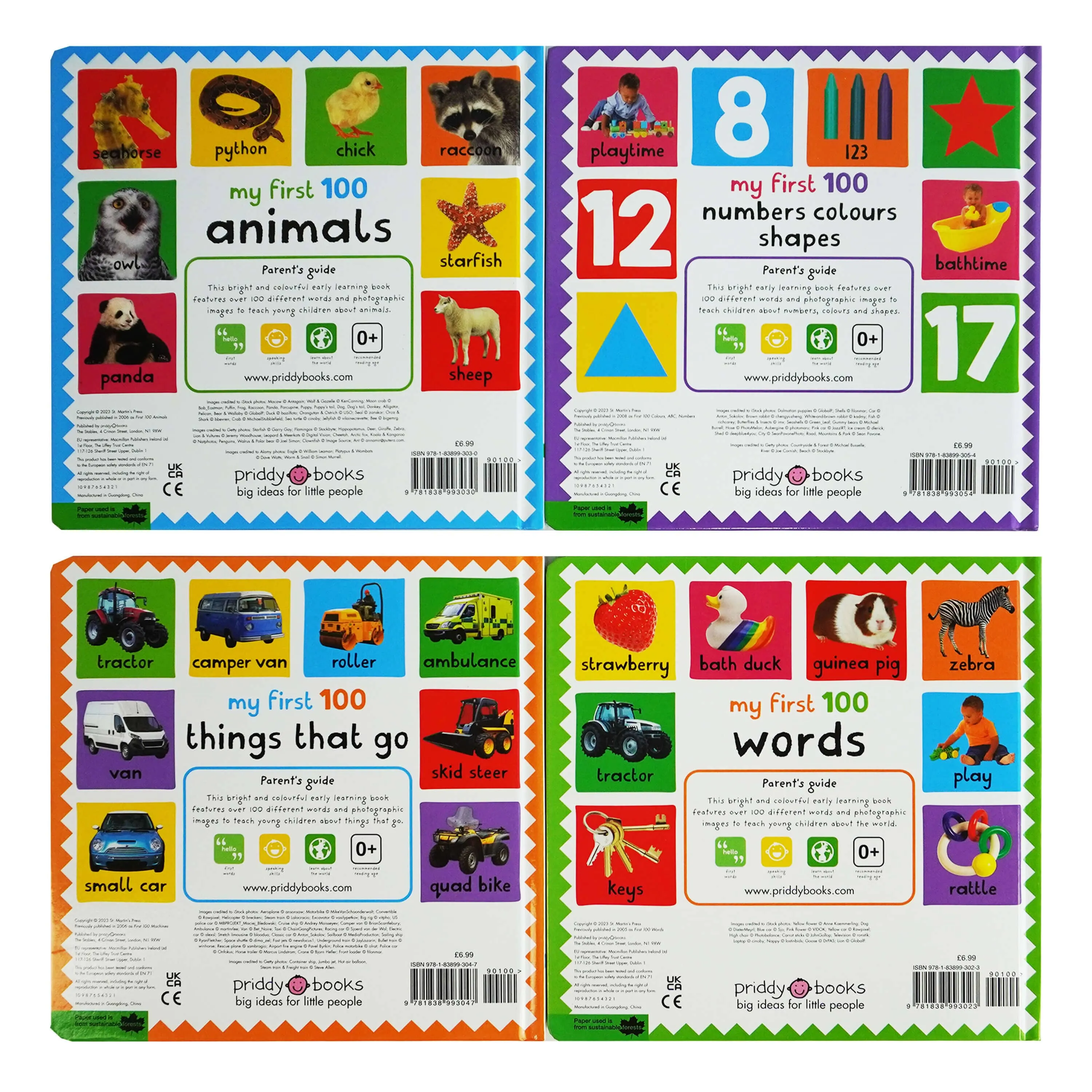 My First 100 Box Set by Roger Priddy 4 Books Collection Set - Ages 2  - Hardback