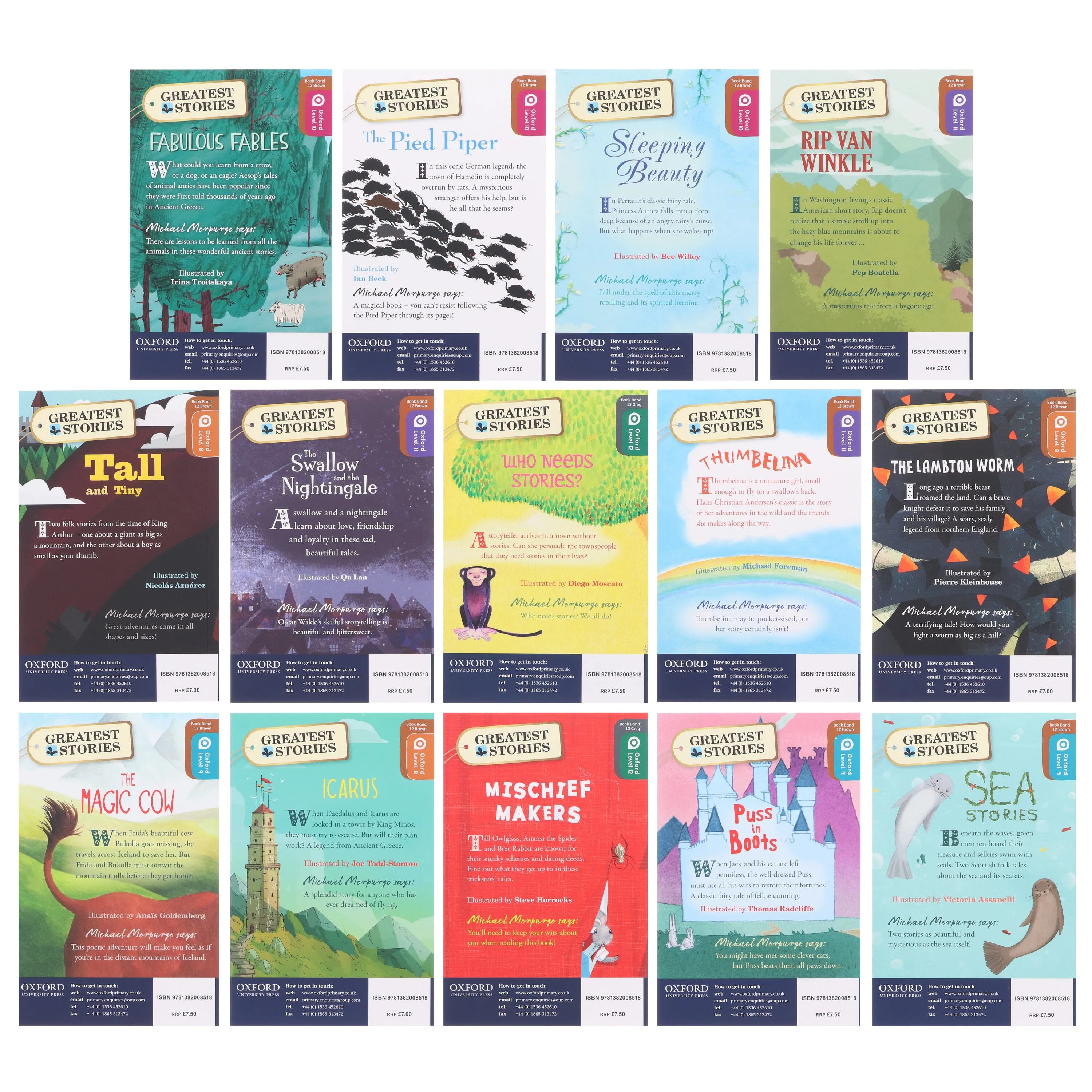Oxford Reading Tree: Greatest Stories Selected by Michael Morpurgo 14 Books Collection Set - Ages 7  - Paperback