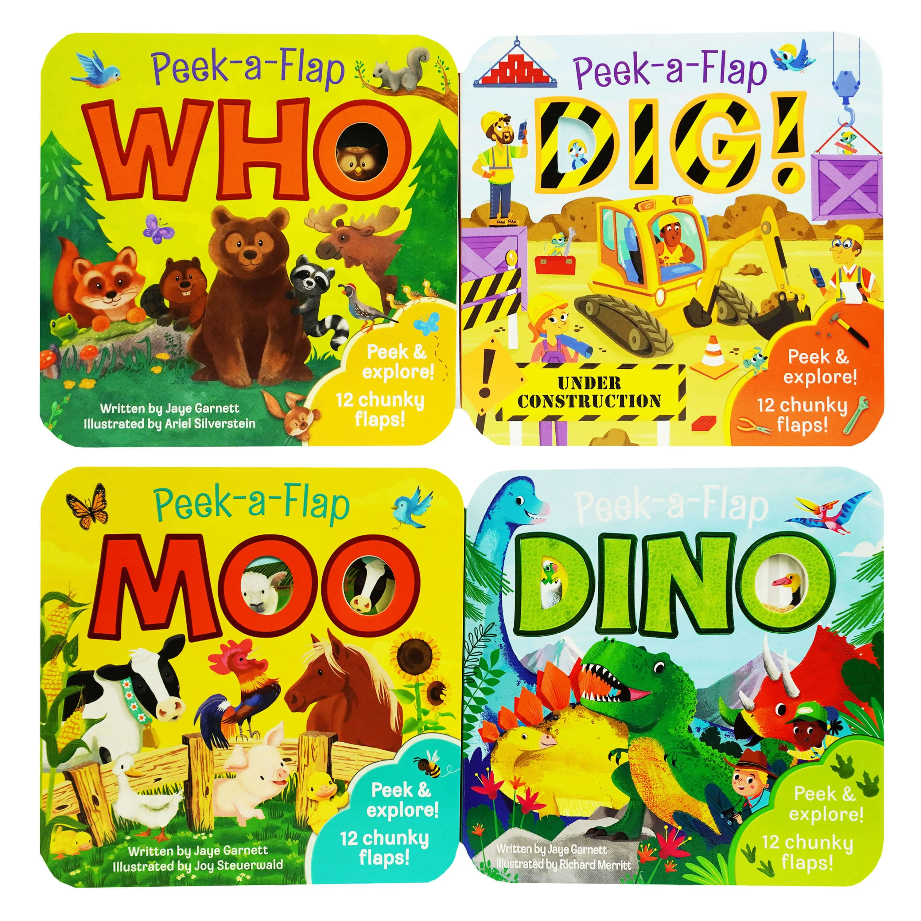 Peek a Boo Dig! Fun Children's Interactive Lift a Flap by Jaye Garnett 4 Books Collection Set - Ages 2  years - Board Book