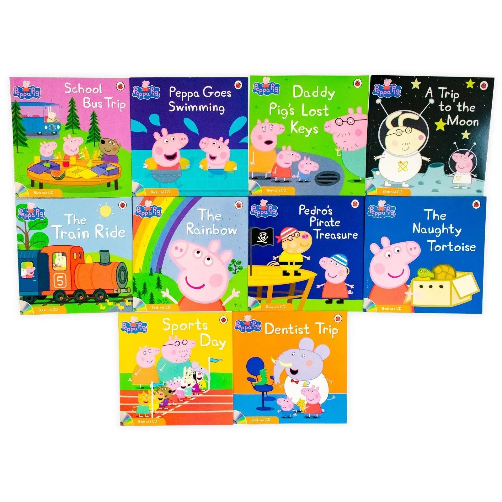 Peppa Pig 10 Books with 10 CDs - Ages 0-5 - Paperback - Neville Astley and Mark Baker