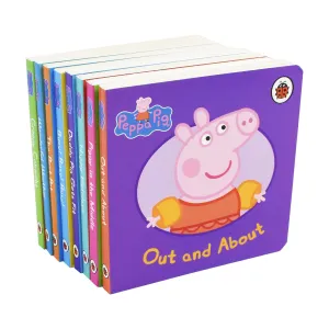 Peppa Pig Childrens Picture Flat 8 Books By Neville Ashley & Mark Baker - Ages 0-5 - Board Books
