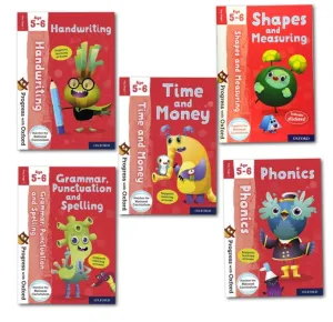 Progress with Oxford Key Stage 1 for Age 5-6 includes Stickers 5 Books Collection Set - Paperback