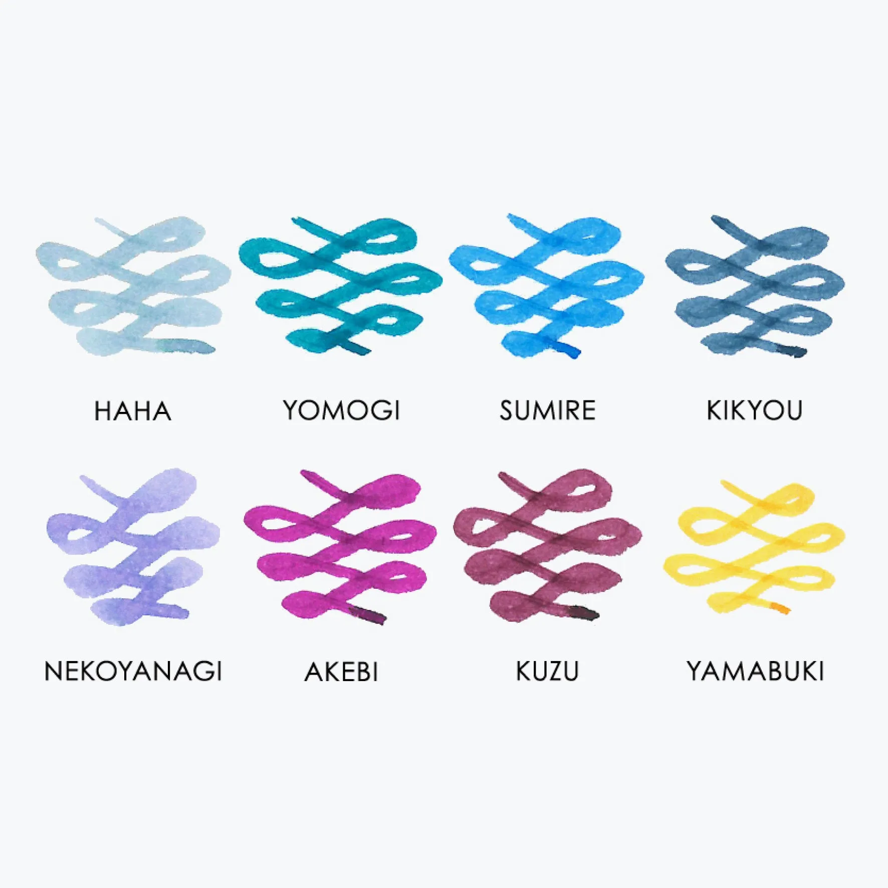 Sailor - Fountain Pen Ink - Manyo 50ml - Complete Set of 8 <Outgoing>