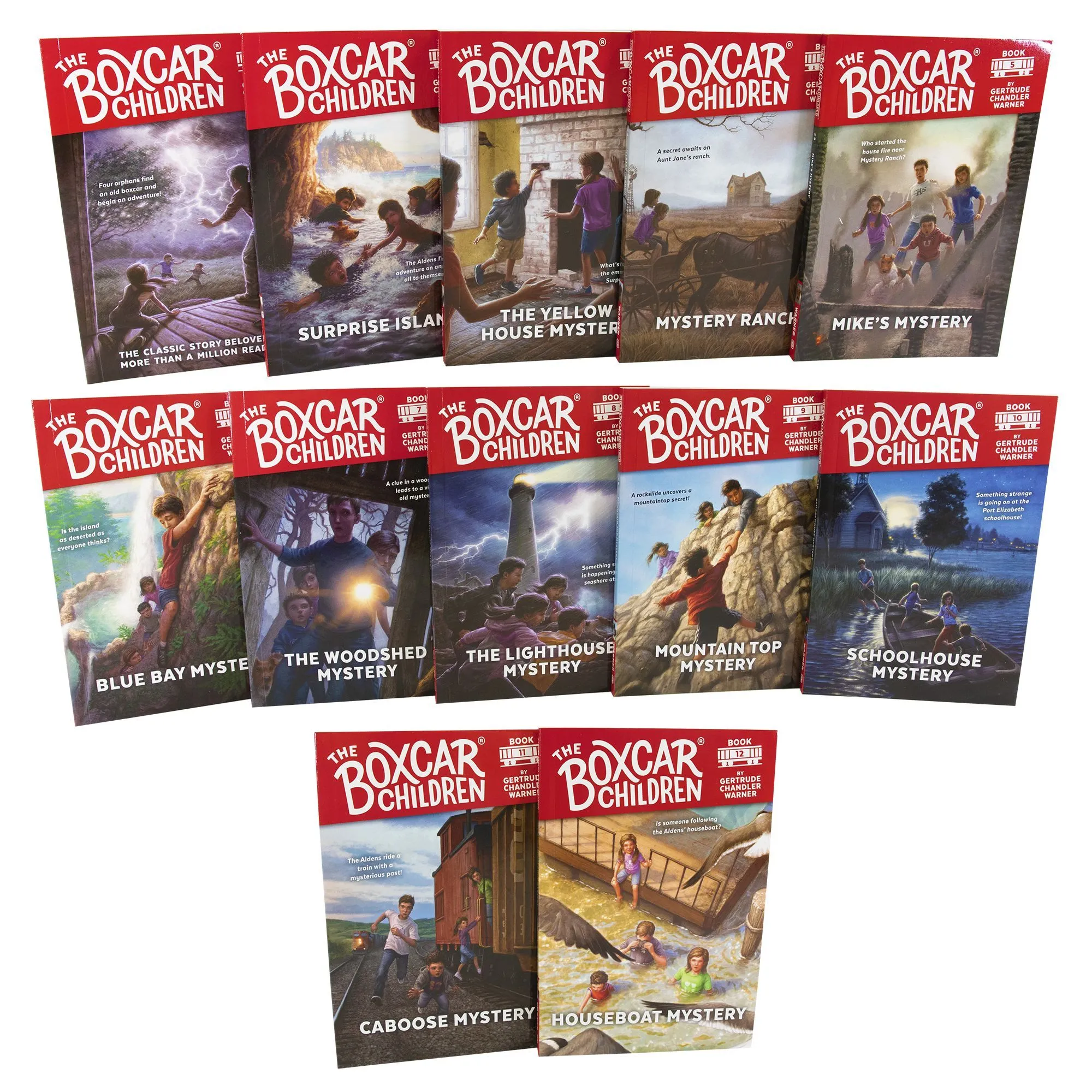 The Boxcar Children Bookshelf 12 Books Collection by Gertrude Chandler Warner - Ages 7-9 - Paperback