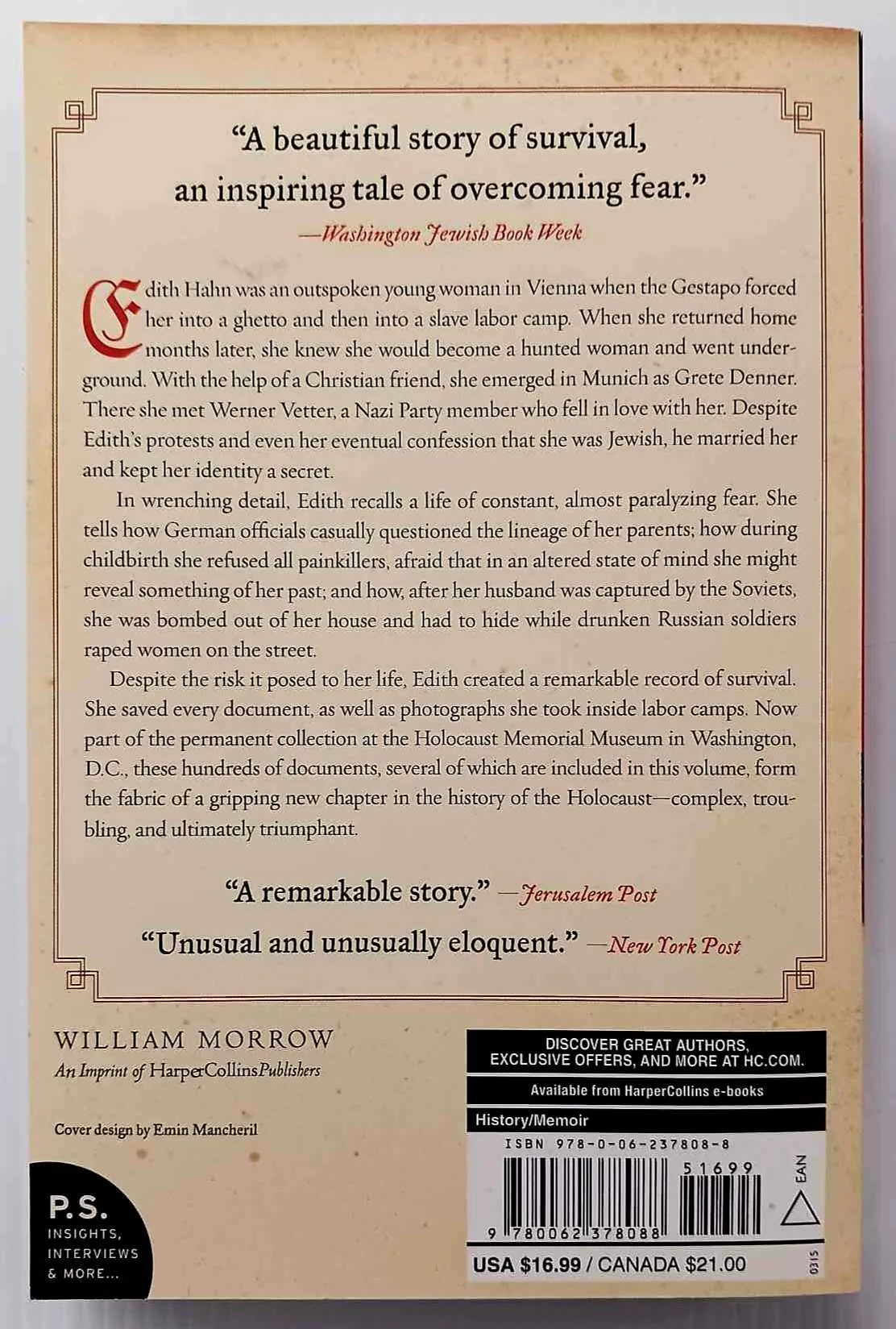 THE NAZI OFFICER'S WIFE - Edith Hahn Beer, Susan Dworkin