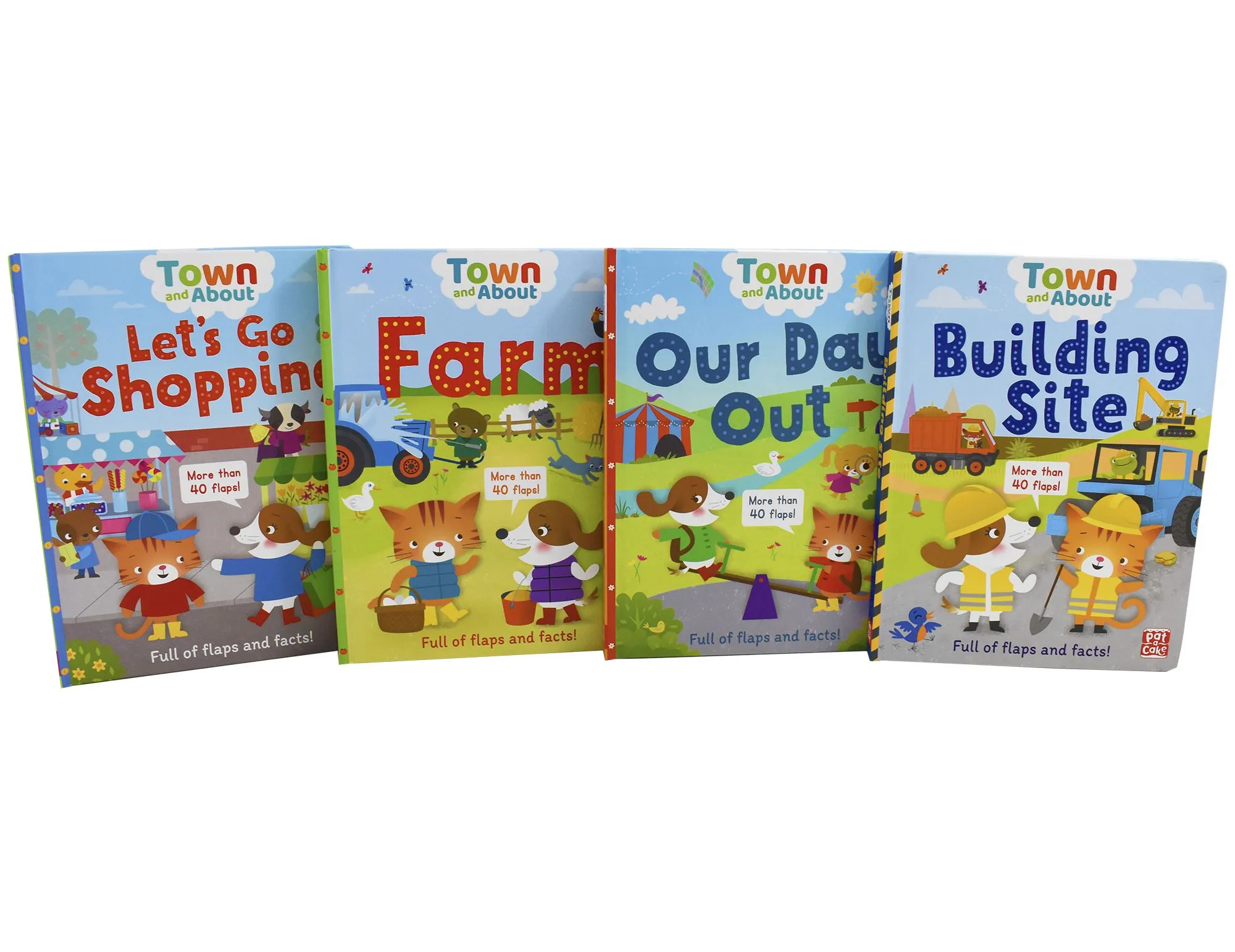 Town & About Full Of Flaps & Facts 4 Board Books Children Set By Rebecca Gerlings - Ages 0-5