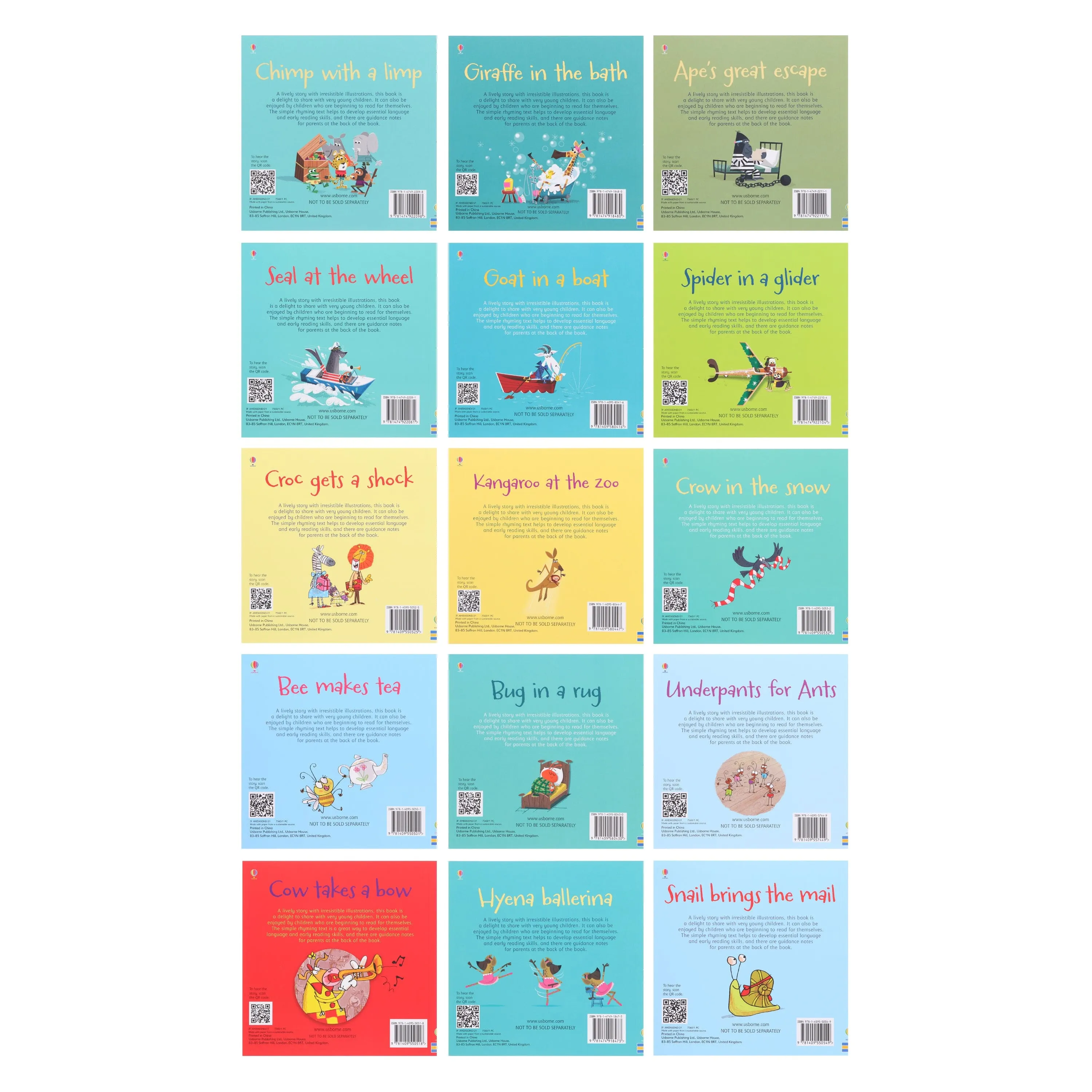 Usborne First Phonics Reading Library 15 Books - Ages 0-5 - Paperback
