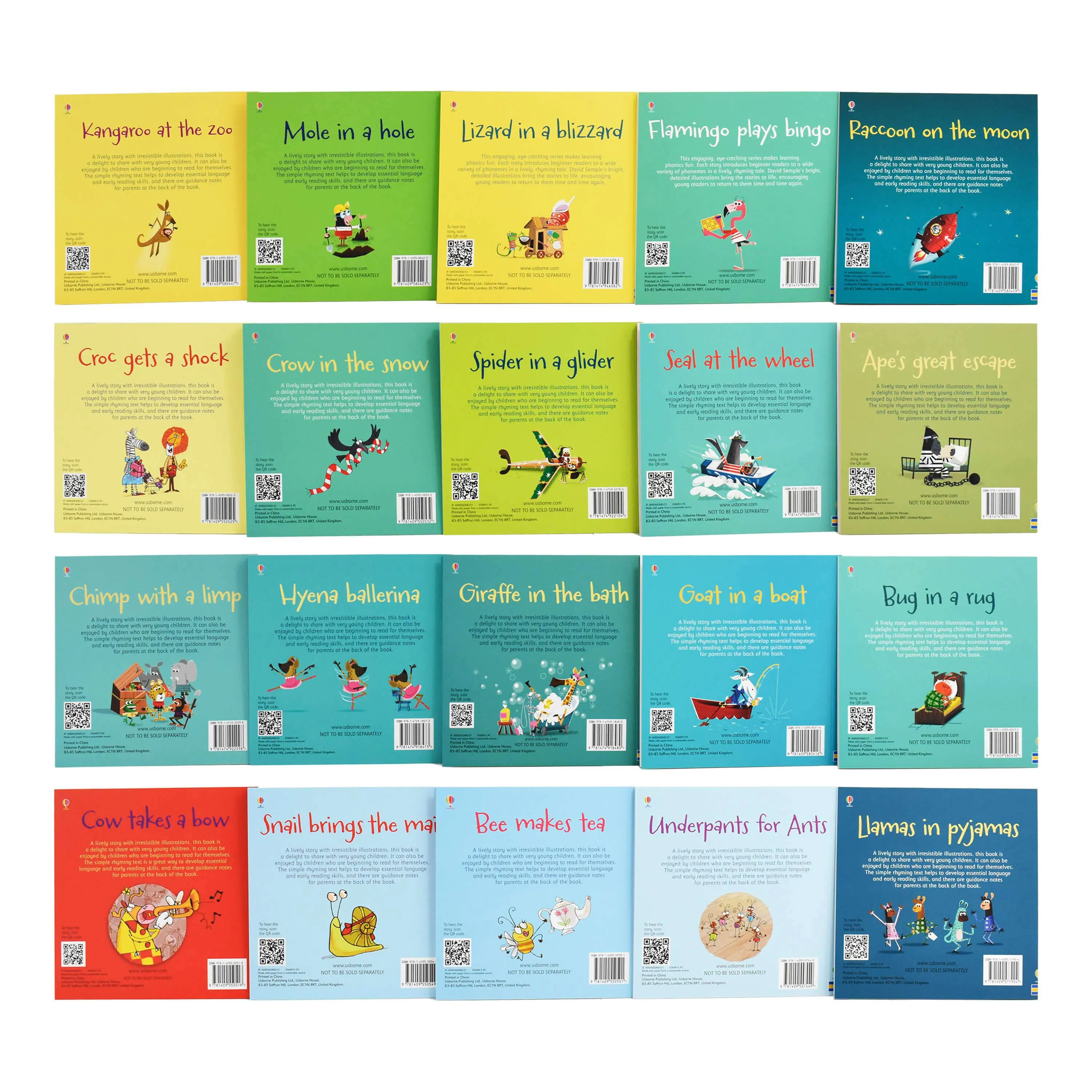 Usborne First Phonics Reading Library 20 Books - Ages 0-5 - Paperback