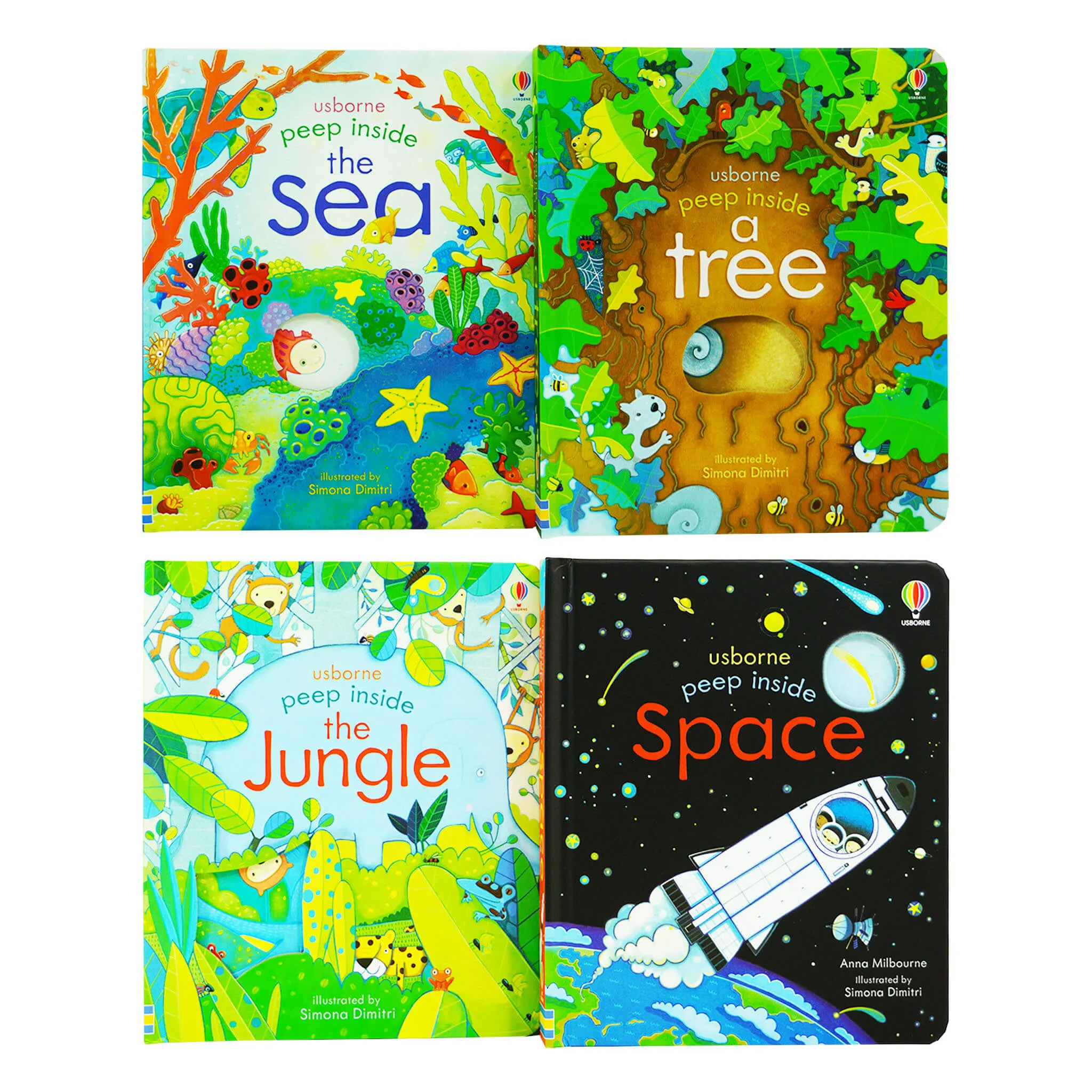 Usborne Peep Inside Gift Set 4 Books By Anna Milbourne – Ages 3  - Board Book