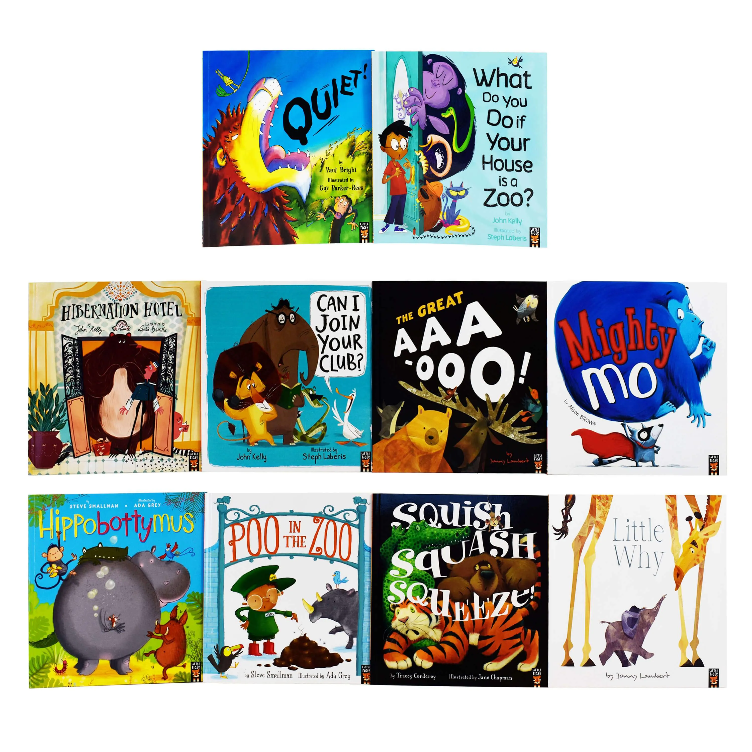 Zoo Series 10 Picture Flat Books Collection Set Ziplock Bag By Little Tiger – Ages 3  – Paperback